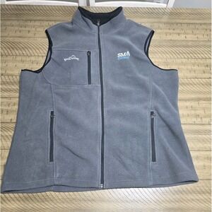 Eddie Bauer Gorpcore Full Zip Fleece Vest Grey Men's 2XL Embroidered Logo